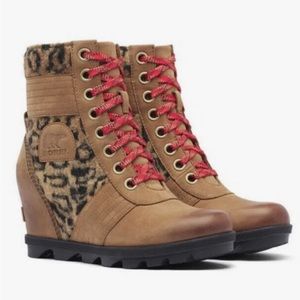 Sorel leopard wedge boot